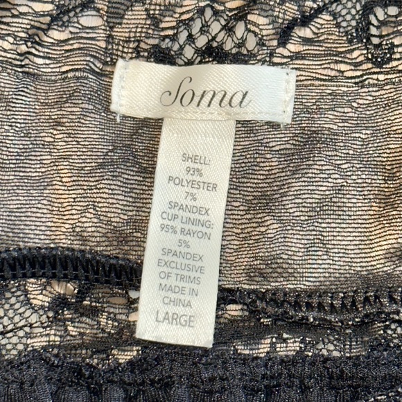 Soma black velvet and lace top size Large - Picture 9 of 17